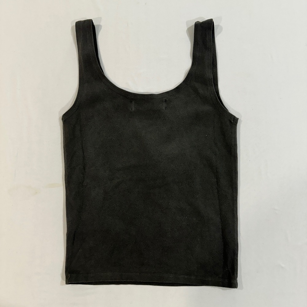 Groceries Apparel Tank Top Womens Small Grey Organic Cotton Vegetable Dye USA